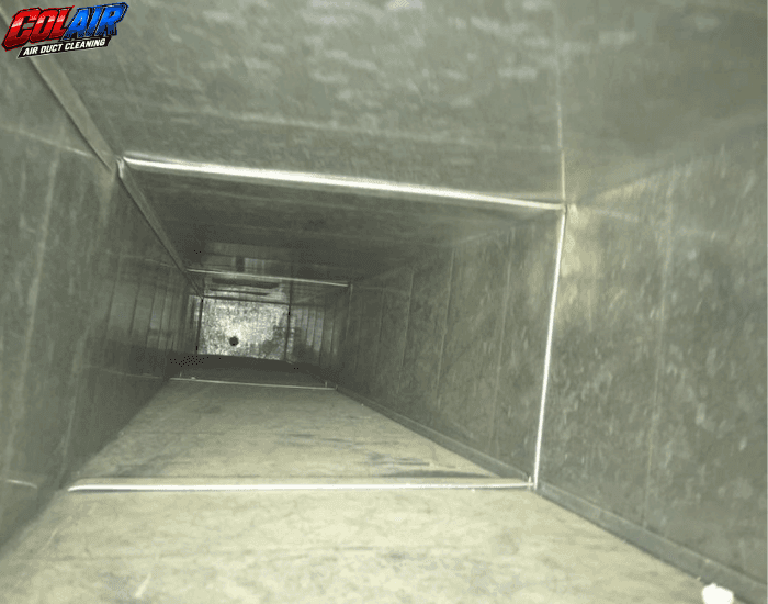 Clean air duct interior after a professional duct cleaning