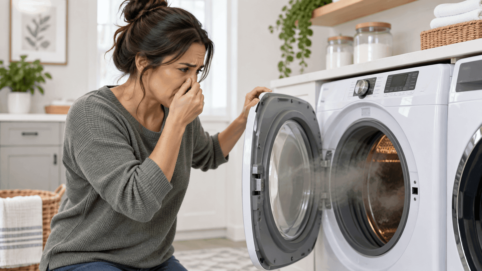 Steam and smell coming from a dryer during a cycle