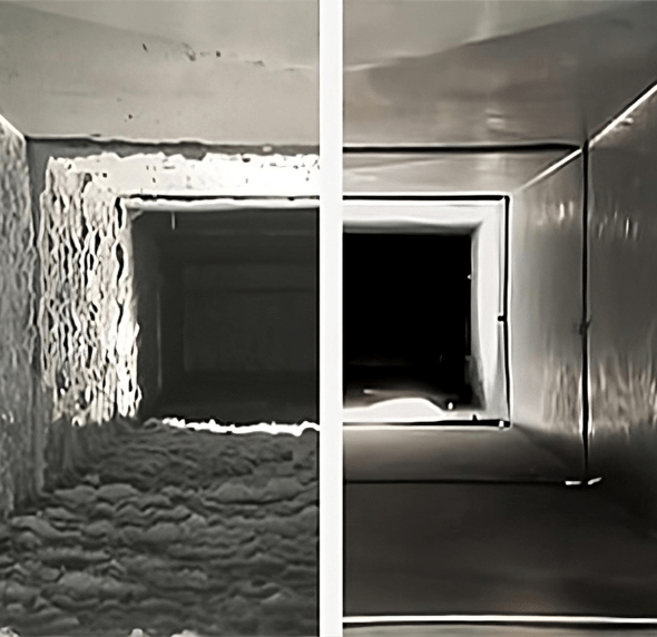 duct cleaning before and after image