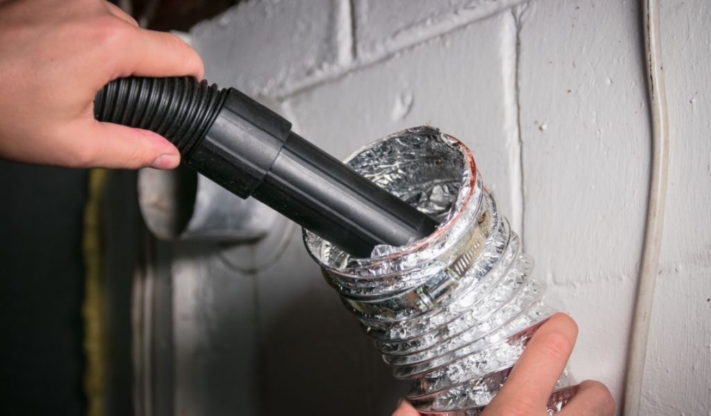 Duct Cleaning in Progress